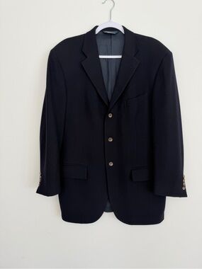 Vintage Polo Ralph Lauren Blue Label Wool Cashmere Blazer 40R Made Italy